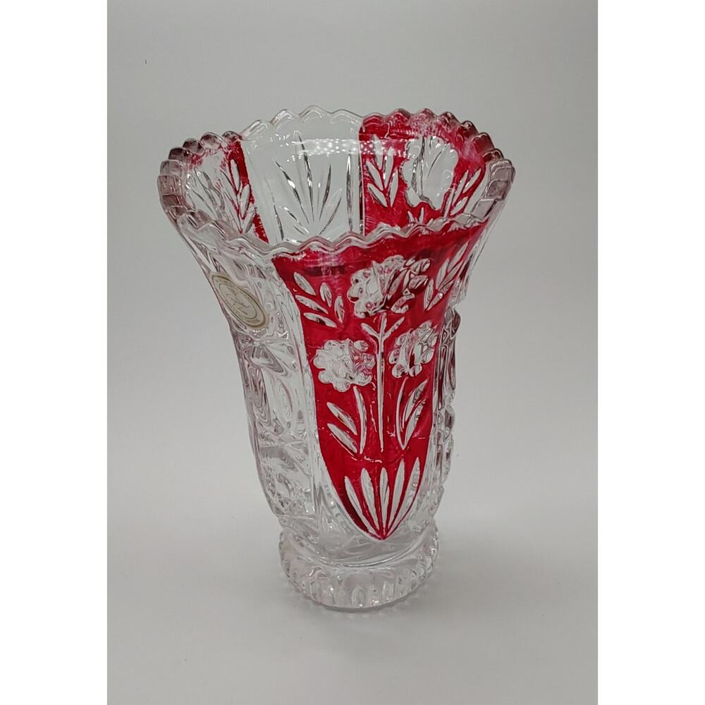 Ctystal Clear Vintage Cut Glass Vase